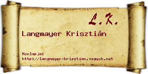 Langmayer Krisztián névjegykártya